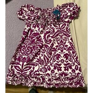 4T ruffle dress by Le za Me white and burgandy Easter weekend